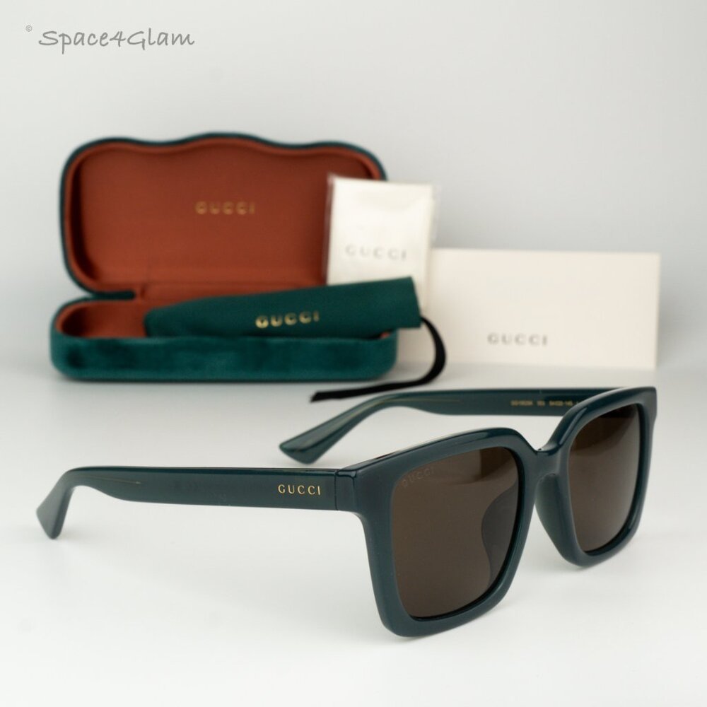 BRAND NEW Gucci GG1582SK 003 Opal Blue Grey Brown Unisex Square Sunglasses